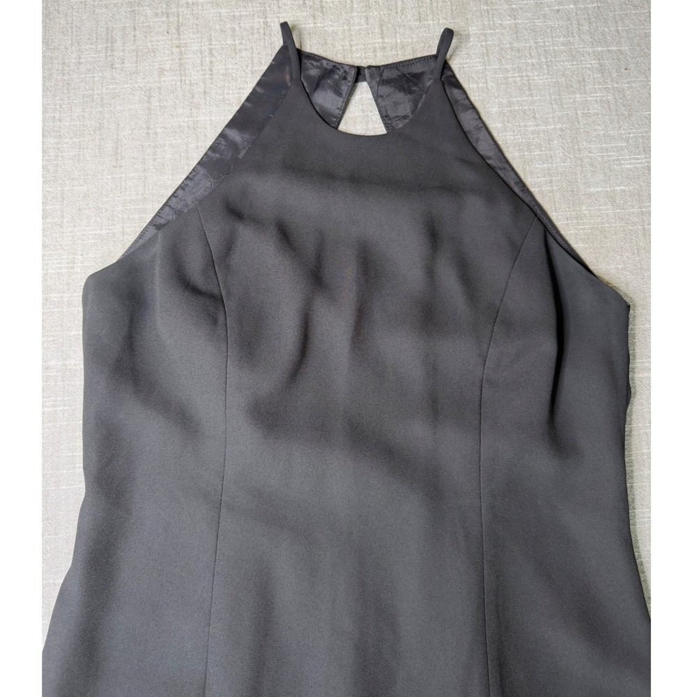Laundry by Shelli Segal Black Halter Neck Open Back Sheath Dress Vintage Size 12 - Picture 14 of 16